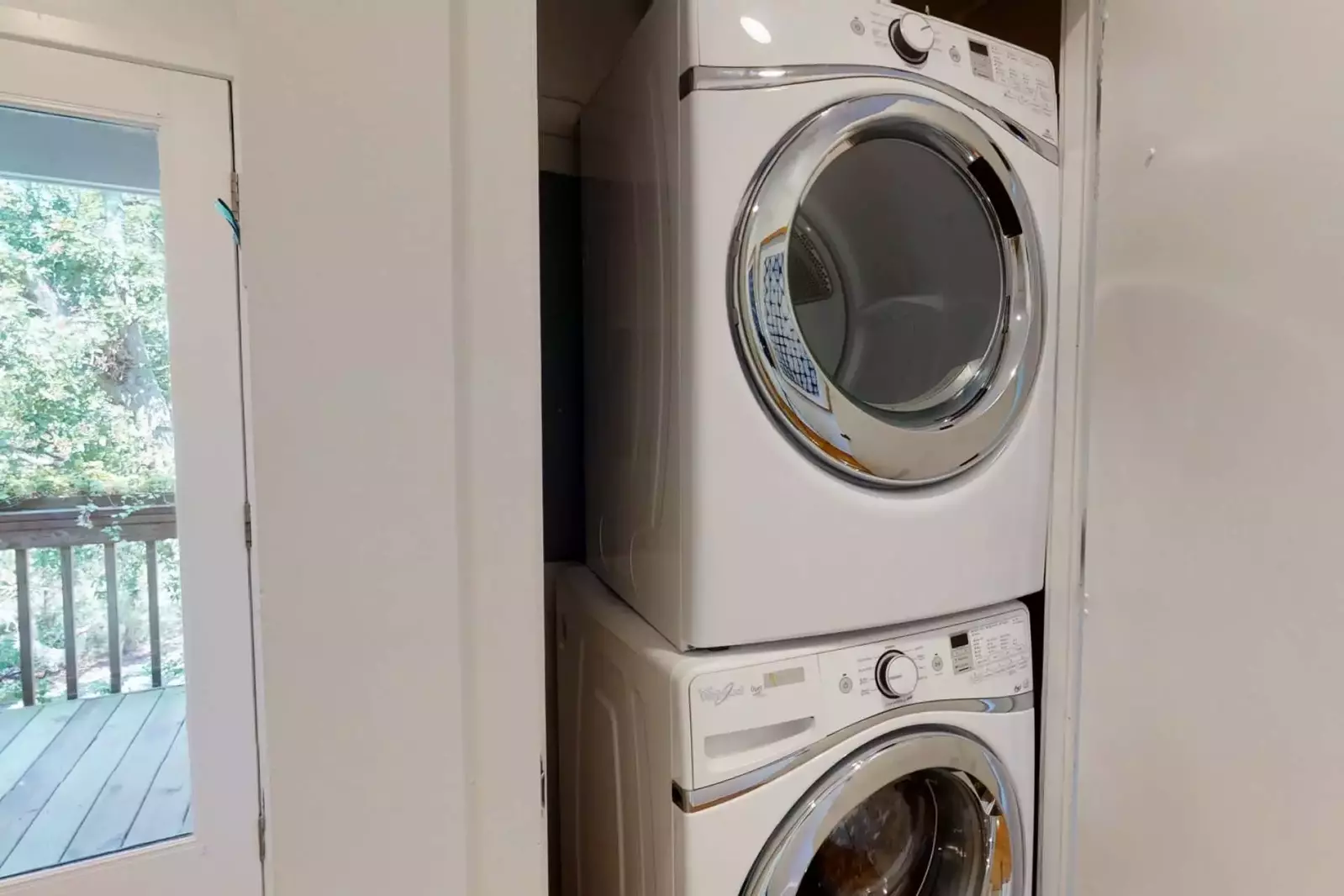 Washer and dryer come with the unit, we provide 2-3 laundry pods in the starter kit for your visit!