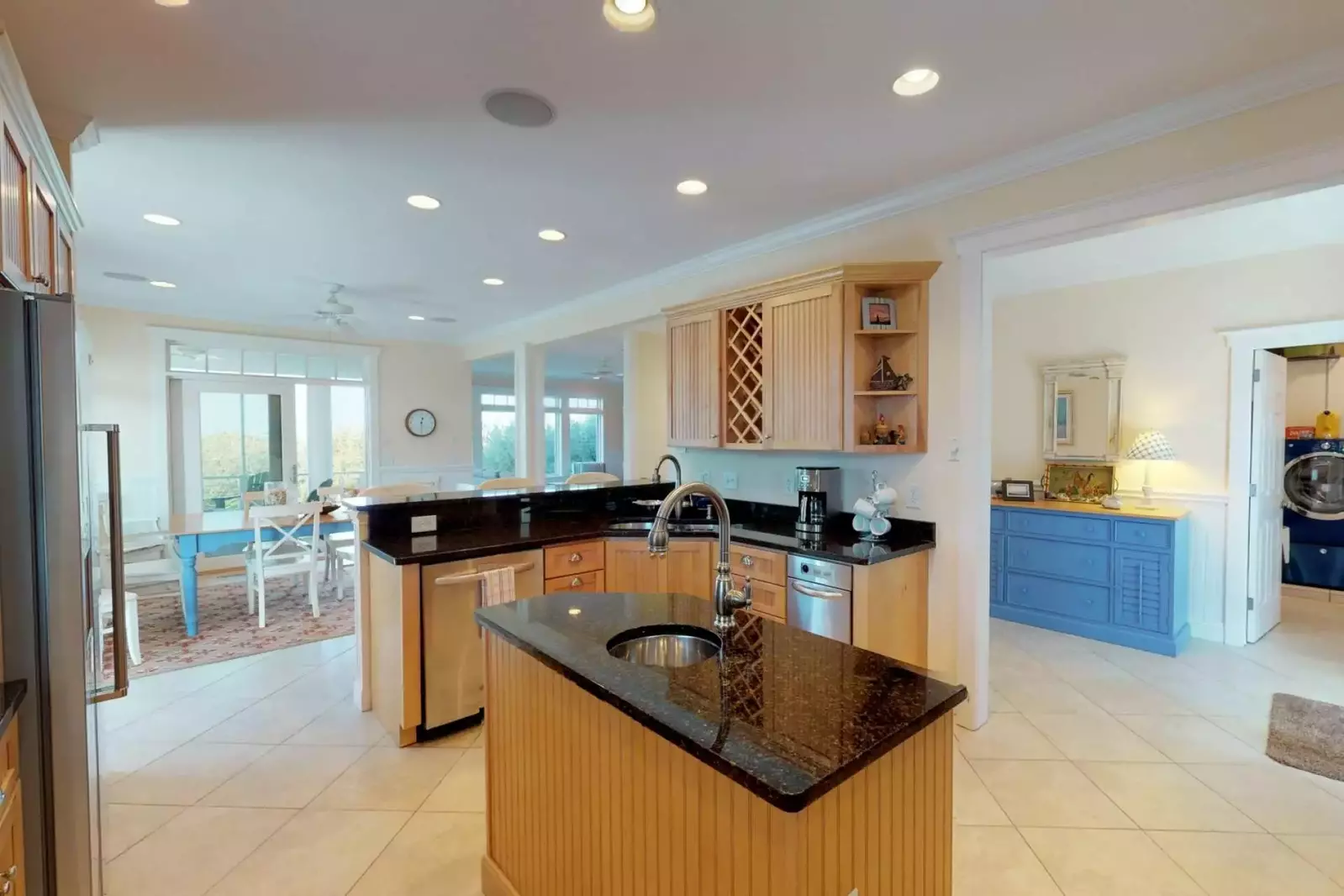 Open floor plan, large kitchen, plenty of counter space at this Bald Head Island rental
