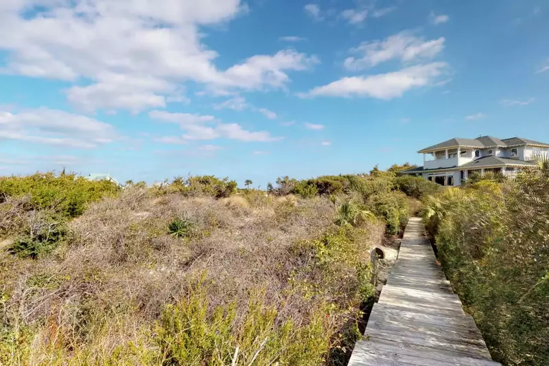 Private walkway to the beach from the house