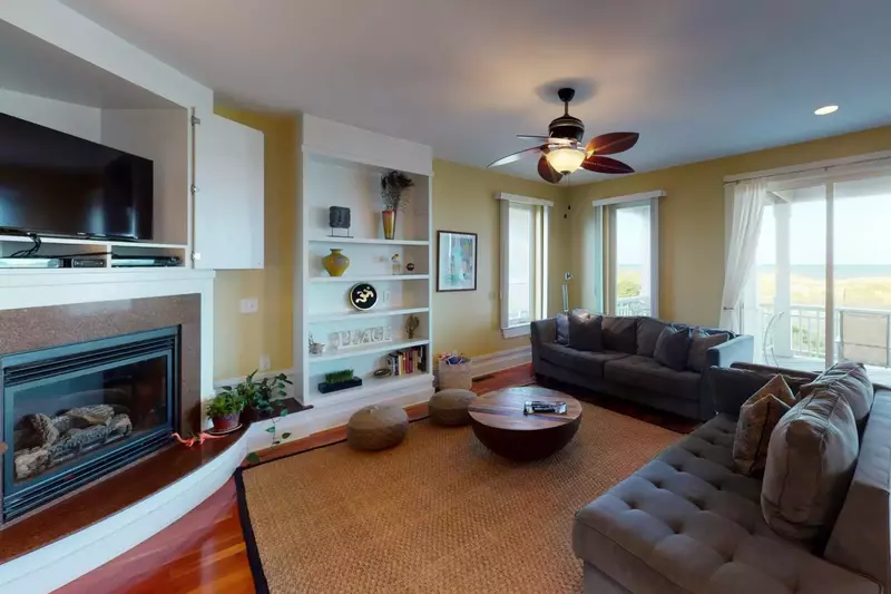 Enjoy the big game on the large flat screen while the calming sounds of the waves crash behind you!