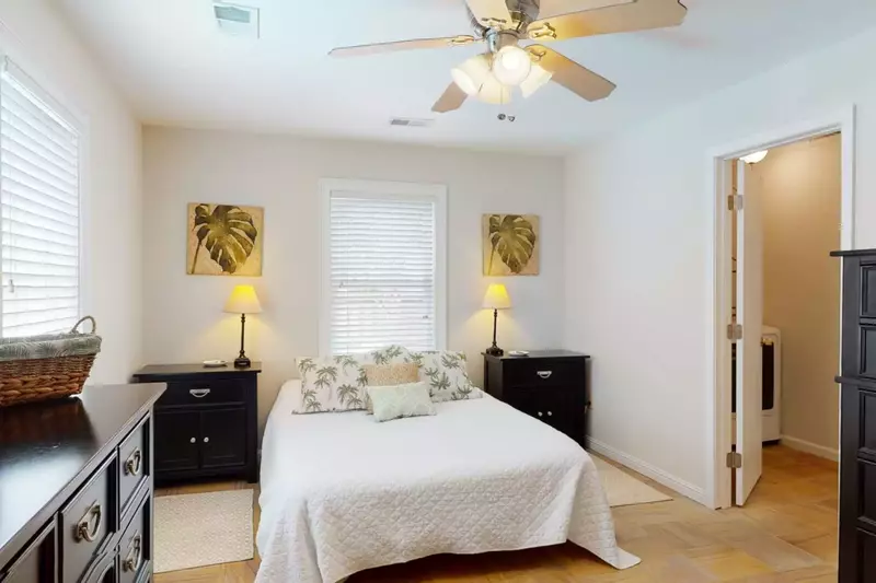 The owners suite is attached to a private full bathroom