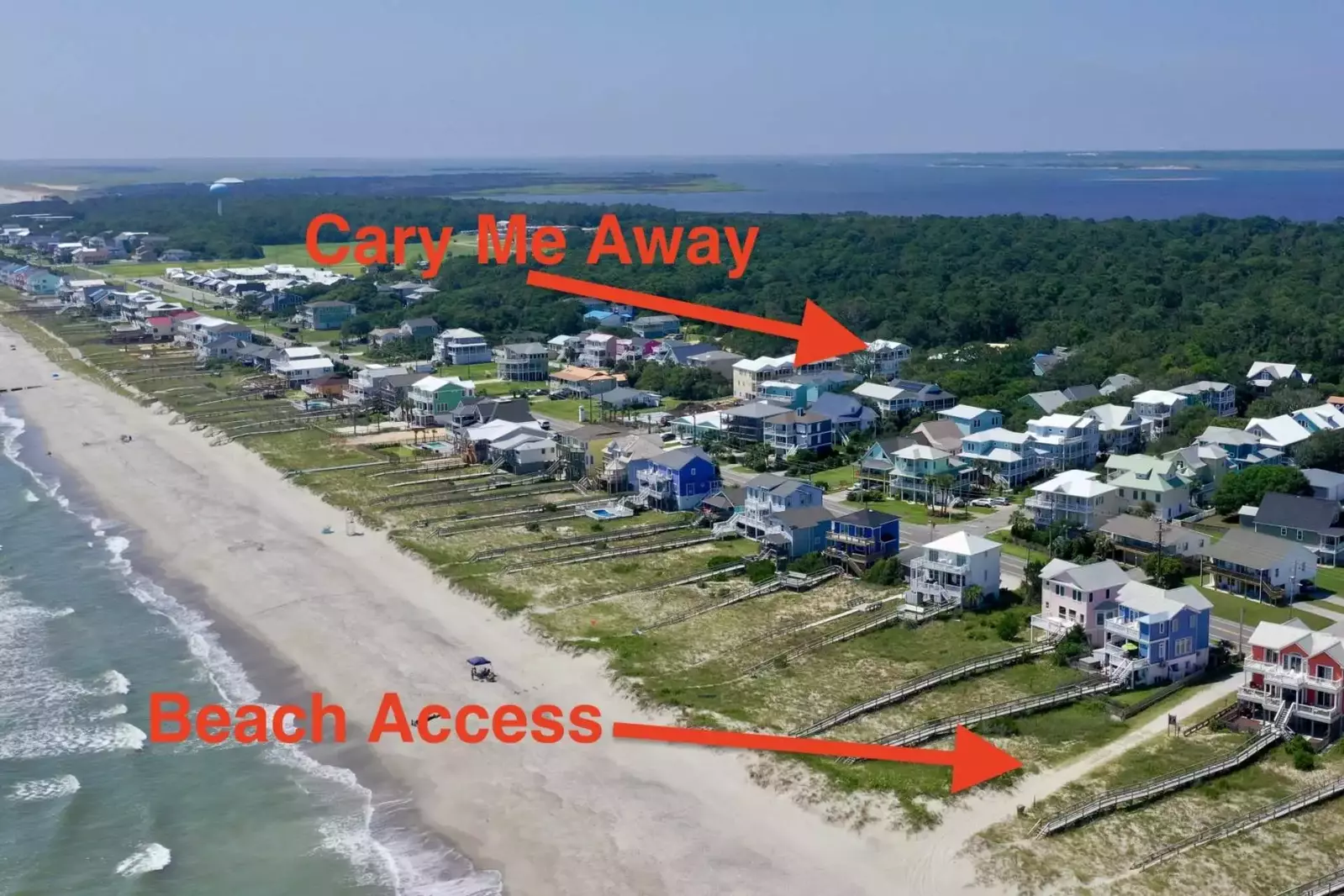 Cary Me Away is in a beautiful part of Kure Beach with a nice beach access close by