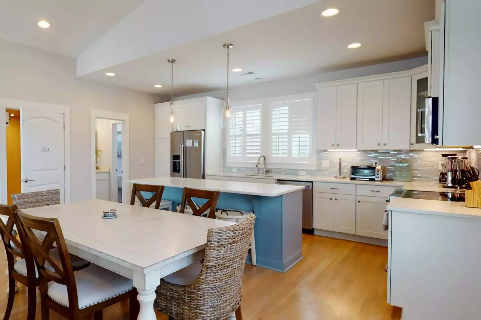 Enjoy a great meal with the family at the large dining table