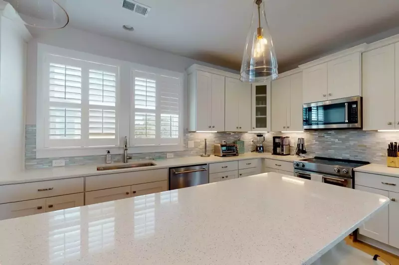 You will have plenty of room to make that family meal on the new quartz island counter top