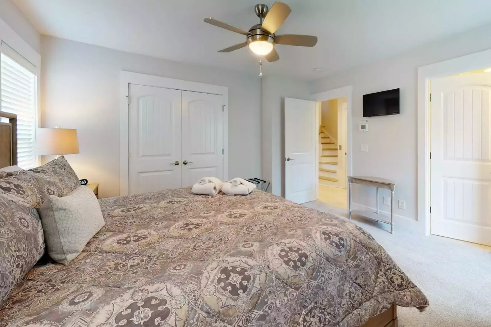 1st floor bedroom is very private and has plenty of closet space