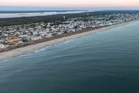 coastline with houses at Kure Beach