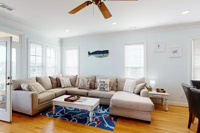 Everyone has a spot on this huge comfy couch