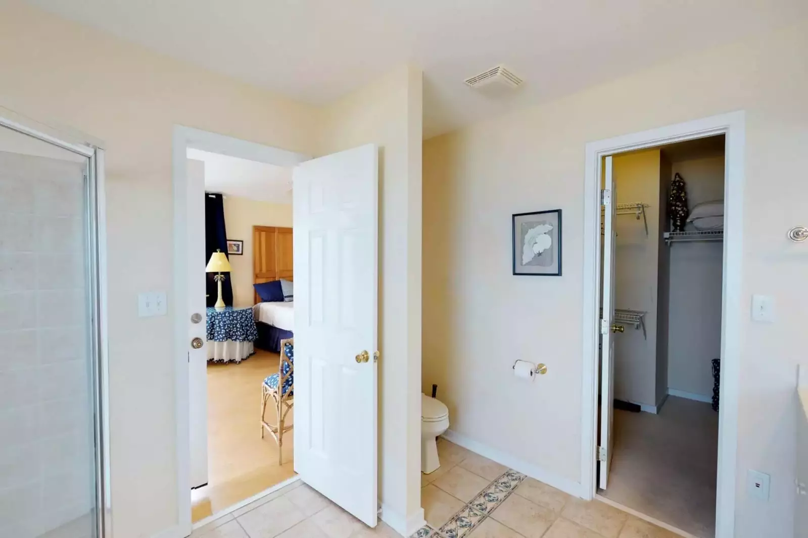 Owners suite bathroom has a large walk in closet