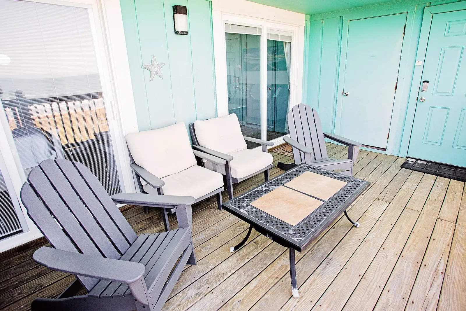 There is plenty of seating on the large deck