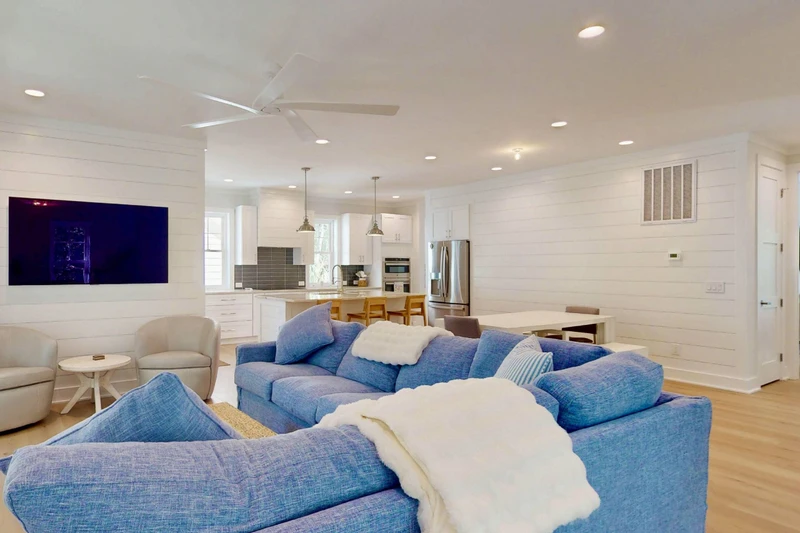 Catch the game or your favorite movie on the sectional in the comfortable living room