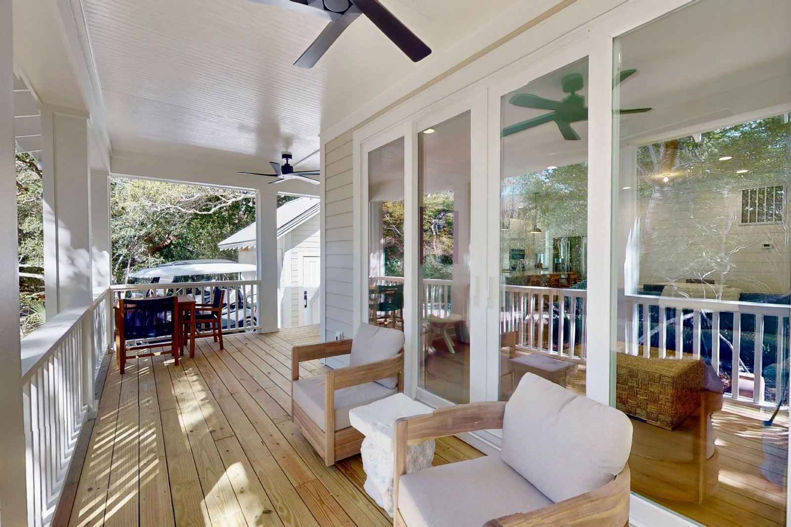 Comfortable chairs on the deck will allow hours of reading, chatting or bird watching