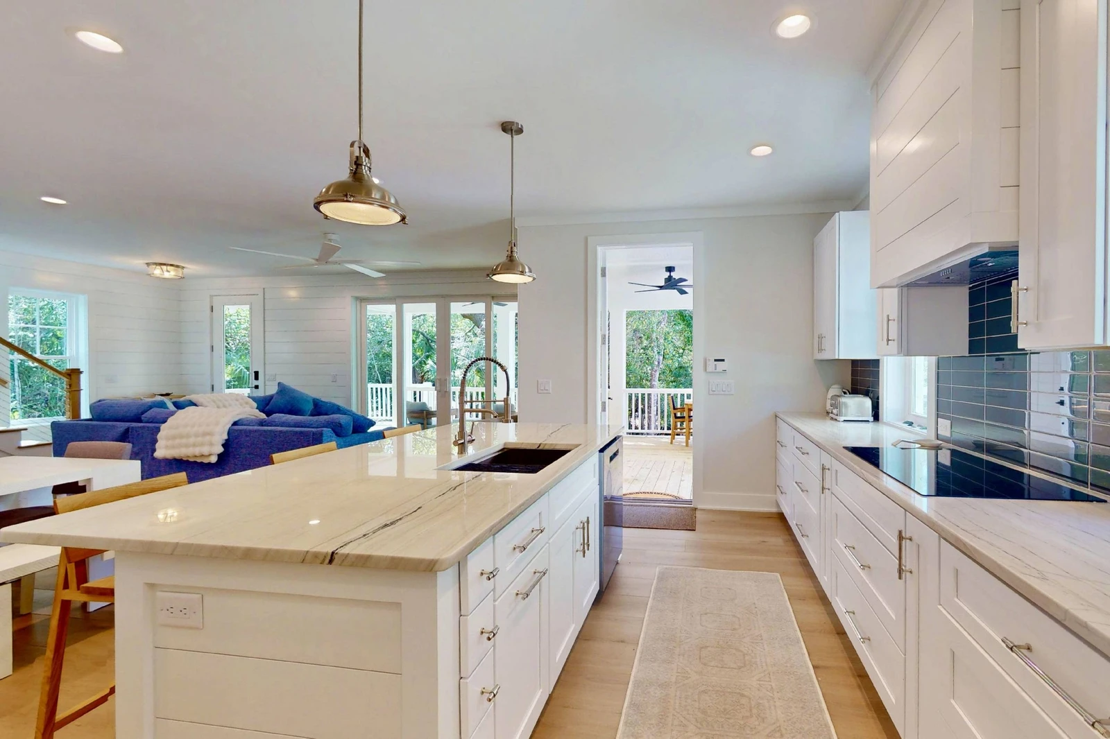 Chat with friends and family while using this stunning kitchen