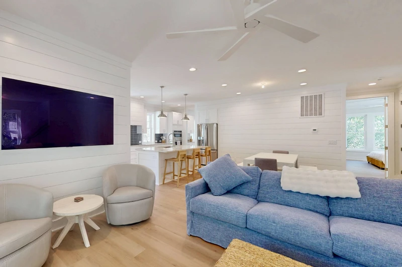 The open floor plan allows everyone to be together whether cooking, dining or relaxing on the couch!