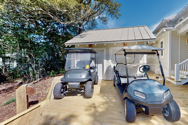 Beneath the Oaks offers two golf carts - one 4-seater and one 6-seater