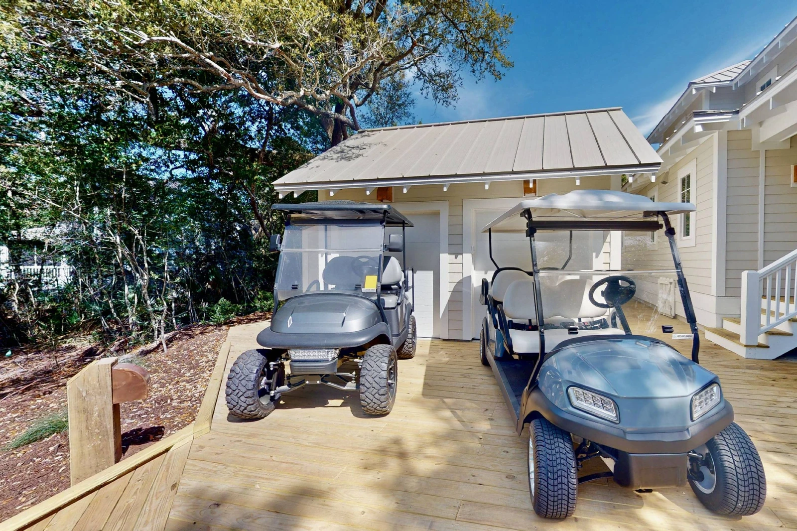 Beneath the Oaks offers two golf carts - one 4-seater and one 6-seater