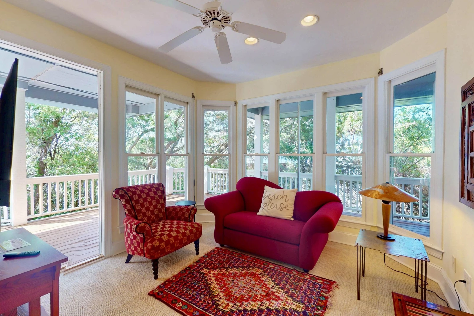 Relax in the sitting room and read a book or watch your favorite show