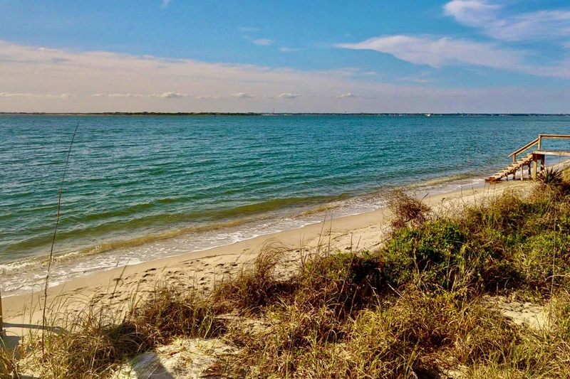 Calming ocean waves are steps from Doc House