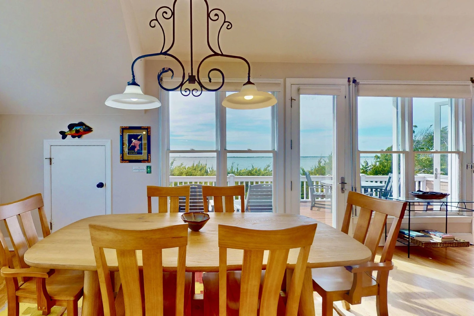 Large dining table with views