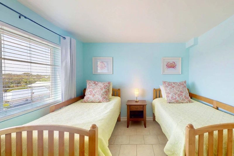 Bedroom 2 has two twin beds