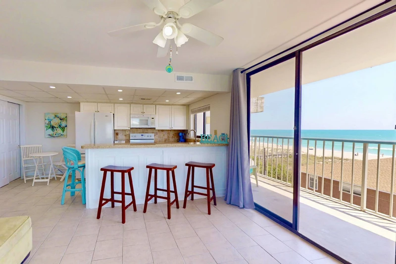 An open floor plan allows you to be together while cooking, eating or watching tv