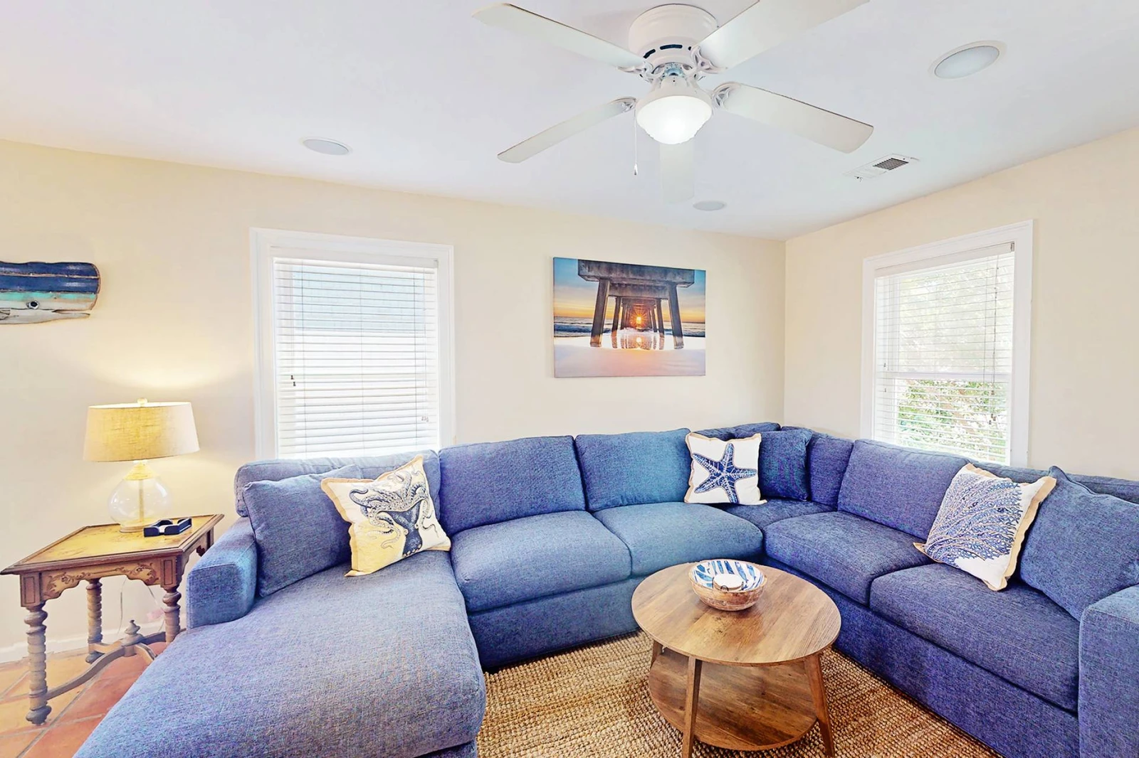 A new living room couch has space for the family