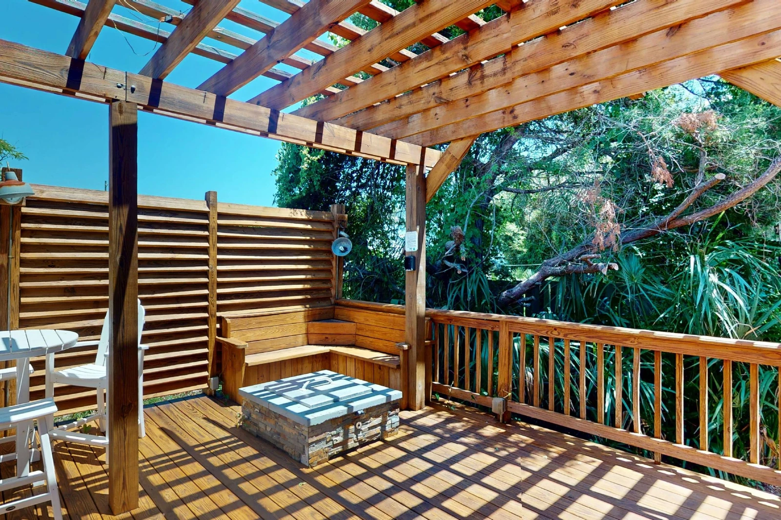 Tipsea Toes has a custom fire pit built into the large deck