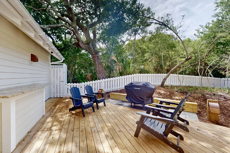 Grill up a delicious meal in the private yard
