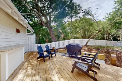 Grill up a delicious meal in the private yard