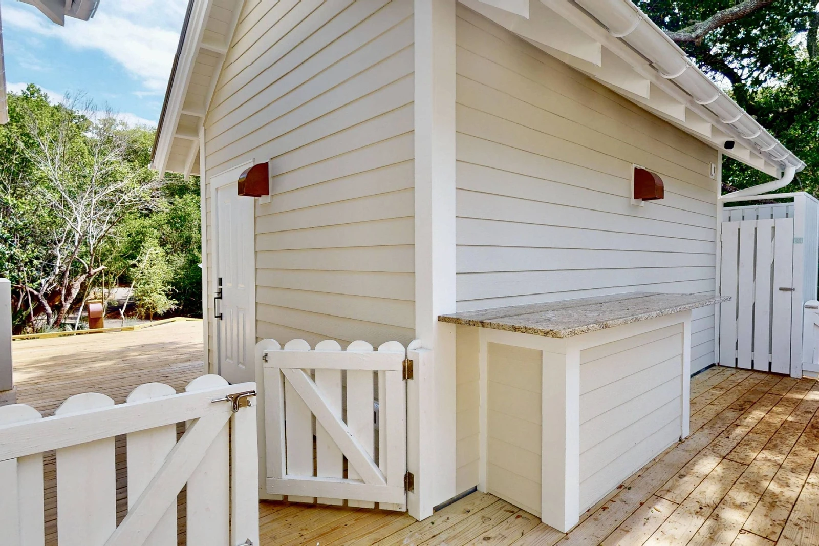 Gate into the fenced yard