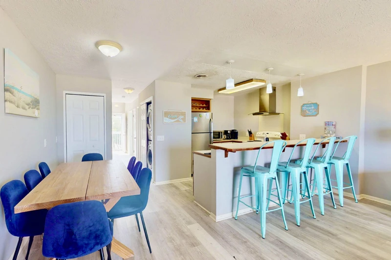 The open floor plan allows everyone to be together whether cooking, dining or relaxing on the couch!