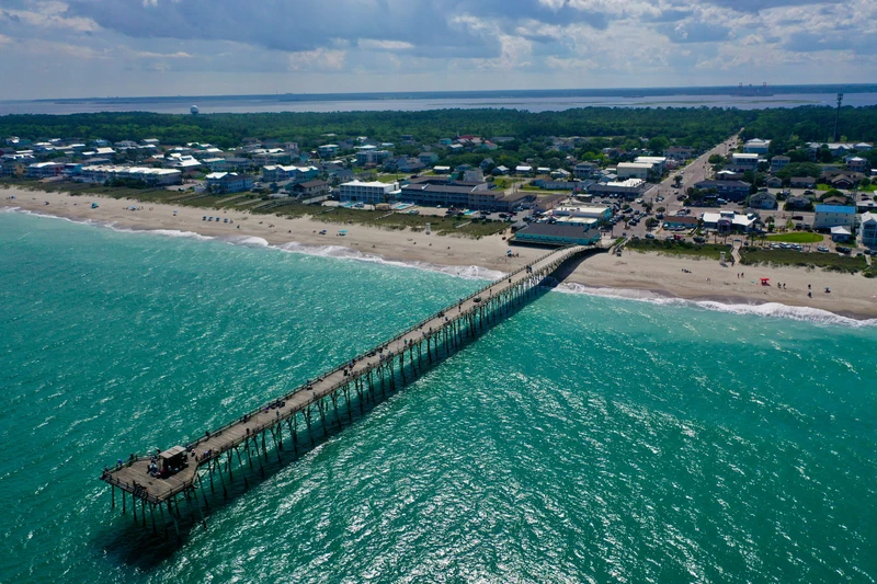 aerial view of Kure Beach