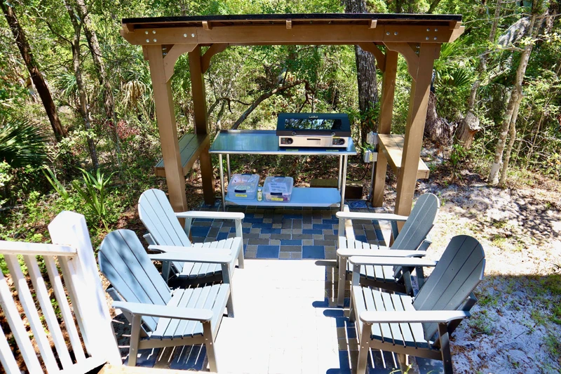 A new sitting area with a griddle is available for your use