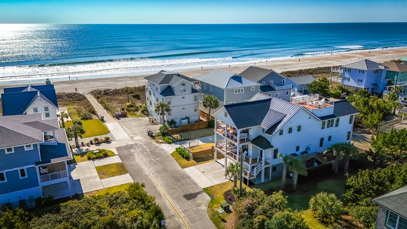 aerial view of Wrightsville Beach vacation rentals