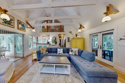 Relax on the large sectional in the main living area