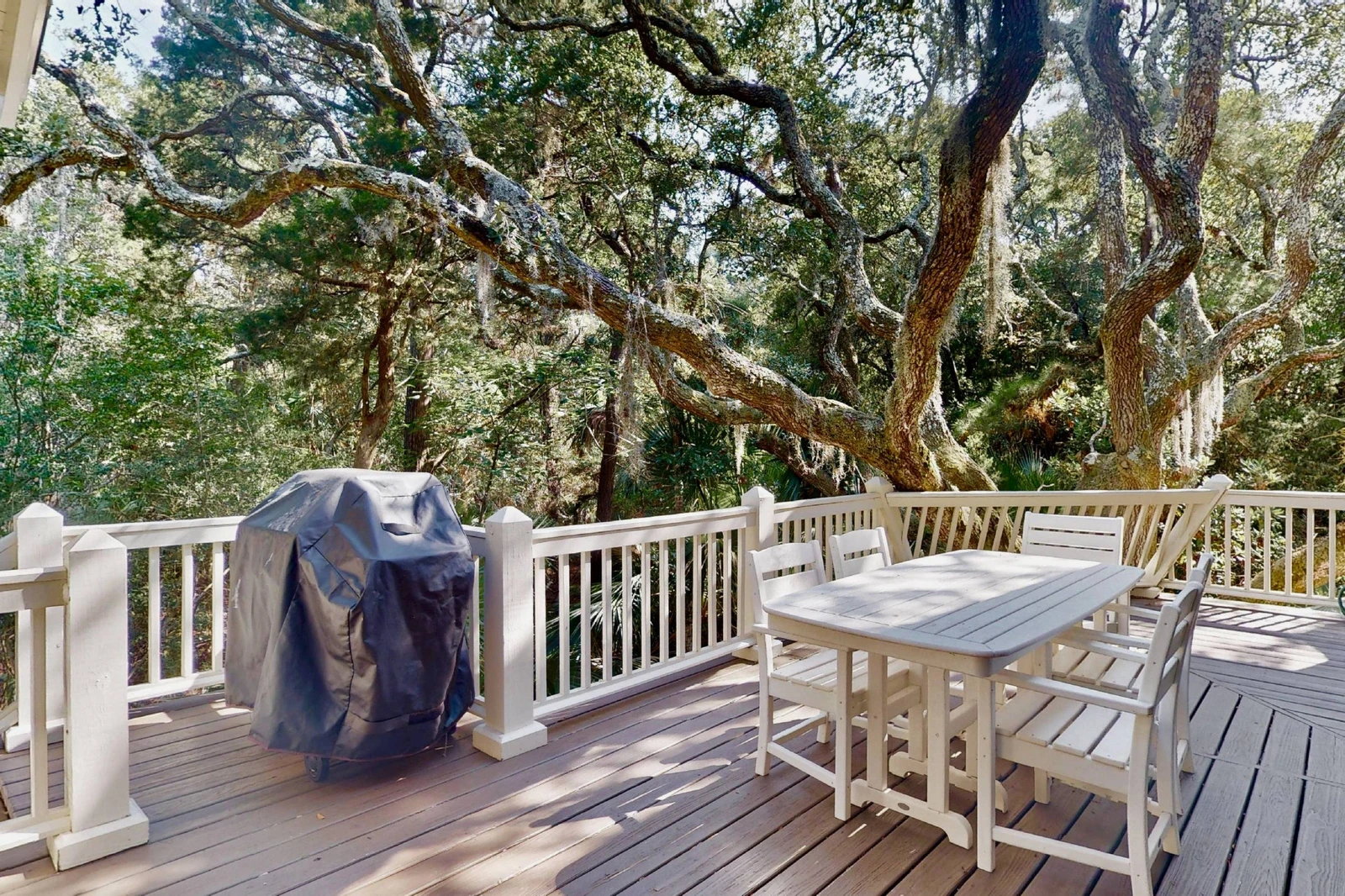Grill and enjoy a meal outside on the deck