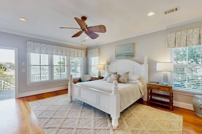 The owner's suite provides direct access to the second floor sound view deck