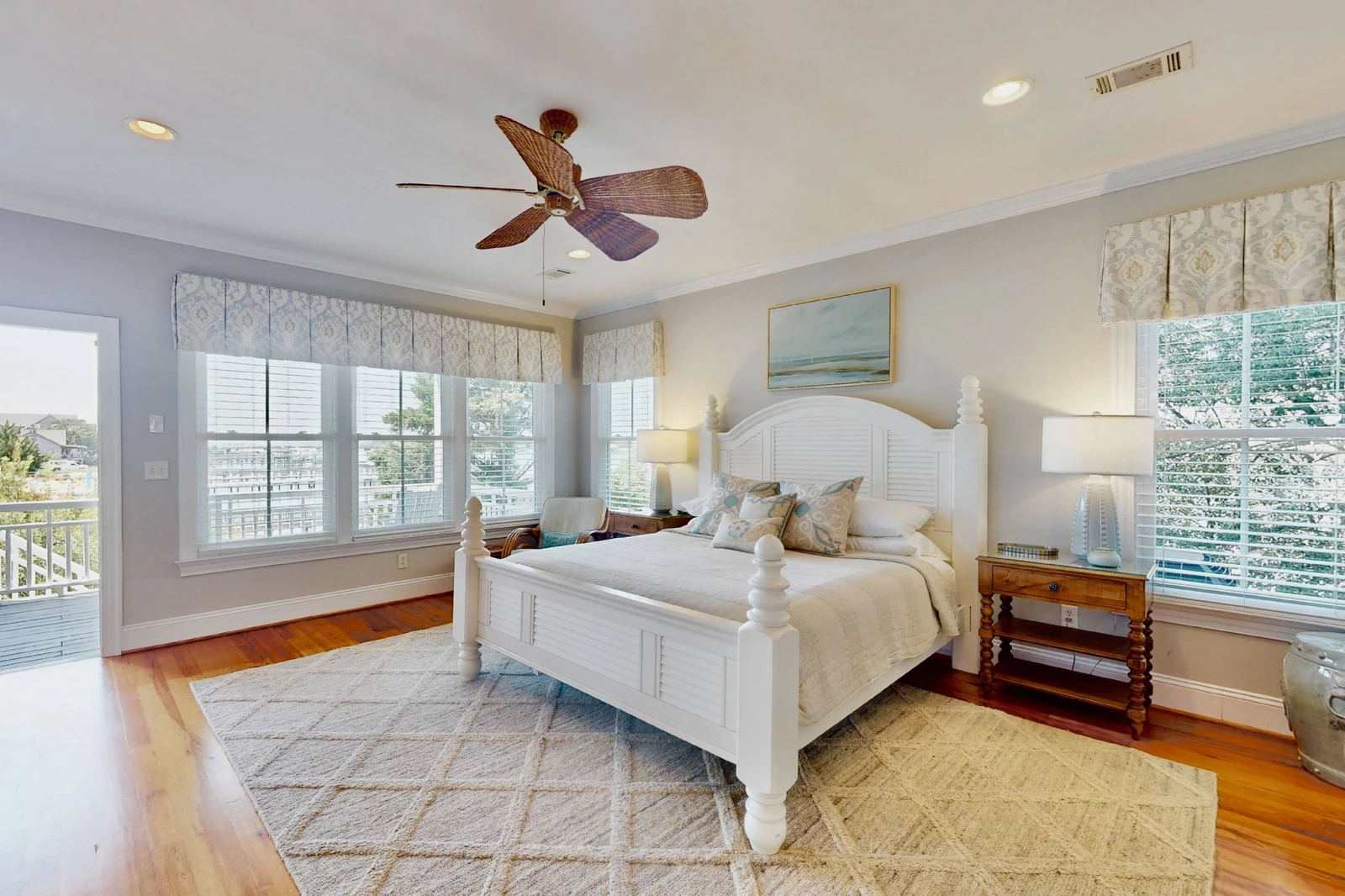 The owner's suite provides direct access to the second floor sound view deck